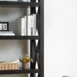 11.50 In. W X 30 In. D X 66.75 In. H Espresso MDF Freestanding Linen Cabinet With 5-Shelves In Espresso -Tahanbath espresso tahanbath linen cabinets ct xl p302103 4f 1000