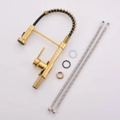 Single Handle Deck Mount Pull Down Sprayer Kitchen Faucet In Gold 15 Single Handle Deck Mount Pull Down Sprayer Kitchen Faucet In Gold -Tahanbath gold pull down kitchen faucets q xy 289bg 40 fa 1000