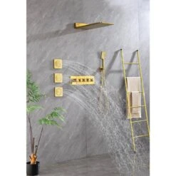 Single-Handle Claw Foot Tub Faucet With Hand Shower Body Shower Bodyspray (3pcs) In. Gold -Tahanbath gold tahanbath claw foot tub faucets z w928100932 31 1000