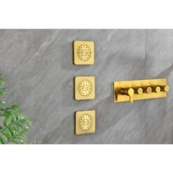 Single-Handle Claw Foot Tub Faucet With Hand Shower Body Shower Bodyspray (3pcs) In. Gold -Tahanbath gold tahanbath claw foot tub faucets z w928100932 fa 1000