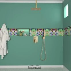 1-Spray Patterns With 2.3 GPM 10 In. Ceiling Mount Dual Shower Heads With Valve Included In Gold -Tahanbath gold tahanbath dual shower heads z smd 88002bg 4f 1000