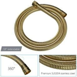 5-spray Dual 10 In. Wall Mount 1.8 GPM Shower Head And Handheld Shower Head In Gold -Tahanbath gold tahanbath dual shower heads z w1243136670 44 1000