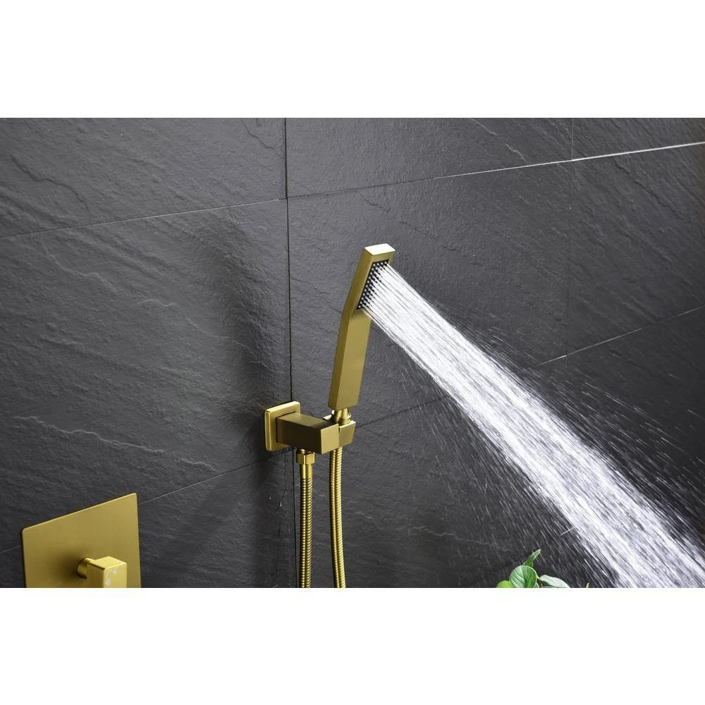 2-Spray Patterns With 0 In. 2.5 GPM In Ceiling Mount Fixed Shower Head In Gold 8 2-Spray Patterns With 0 In. 2.5 GPM In Ceiling Mount Fixed Shower Head In Gold - Image 8