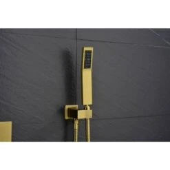 2-Spray Patterns With 0 In. 2.5 GPM In Ceiling Mount Fixed Shower Head In Gold 14 2-Spray Patterns With 0 In. 2.5 GPM In Ceiling Mount Fixed Shower Head In Gold -Tahanbath gold tahanbath fixed shower heads z k928 67725 76 1000