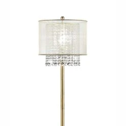 65 In. Gold Modern 1-Light Smart 1-Way (On/Off) Standard Floor Lamp For Living Room With Silk Drum Shade -Tahanbath gold tahanbath floor lamps ct xl 116235 c3 1000
