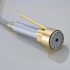 Single Handle Pull Down Sprayer Kitchen Faucet In Black Plus Gold -Tahanbath gold tahanbath pull down kitchen faucets z w1932p149023 4f 1000