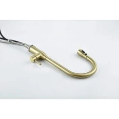 17.5-Single Handle Pull Down Sprayer Kitchen Faucet 360° Spout Swivel In Gold -Tahanbath gold tahanbath pull down kitchen faucets z w2898p232722 1f 1000