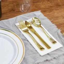 Gold/Silver Plastic Tableware Set-350-Pieces Gatherings Of 50+People -Tahanbath gold tahanbath serving sets z d01027heb3g 44 1000