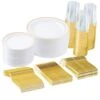 Gold/Silver Plastic Tableware Set-350-Pieces Gatherings Of 50+People