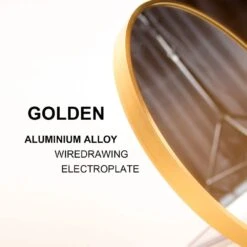 32 In. W X 32 In. H Small Round Alloy Metal Framed Wall Bathroom Vanity Mirror In Annealed Glass -Tahanbath gold tahanbath vanity mirrors dj w66231066 zq 1f 1000