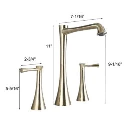 Titus Double Handle Wall Mounted Bathroom Faucet In Gold -Tahanbath gold tahanbath wall mounted faucets z w122462810 4f 1000