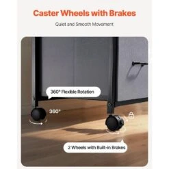 Mobile Metal File Cabinet With 3-Fabric Drawers And 2-Open Shelves In Gray -Tahanbath gray tahanbath pantry organizers z w1247p179943 fa 1000