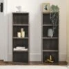 8-Tier Media Tower Rack, CD DVD Slim Storage Cabinet With Adjustable Shelves, Tall Narrow Bookcase In Gray