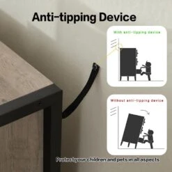 48.58 In. W Rustic Grey Wood Dresser: 6-Drawer Storage For Bedroom With Sturdy Steel Frame -Tahanbath gray tahanbath pantry organizers z w1820p145379 fa 1000