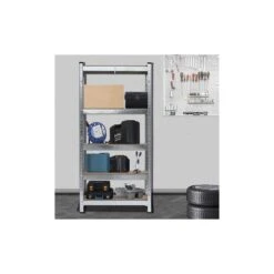 150 X 75 X 30cm 5-Tiers Galvanizing Storage Rack In Gray -Tahanbath gray tahanbath pantry organizers z w808p152923 31 1000