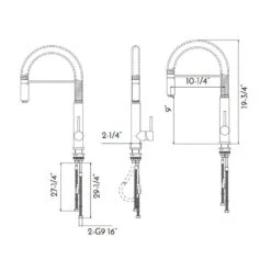 Single Handle Pull Down Sprayer Kitchen Faucet In Gray -Tahanbath gray tahanbath pull down kitchen faucets z b2702p227001 4f 1000
