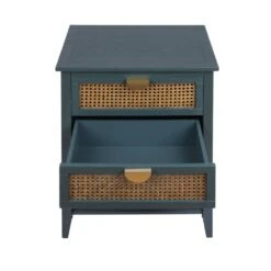 2 Drawer Side Table, Naturel Rattan, End Table, Suitable For Bedroom, Living Room, Study -Tahanbath green tahanbath pantry organizers z w68858072 40 1000