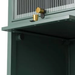 Four-tier Glass Door Cabinet With Featuring Five-tier Storage -Tahanbath green tahanbath pantry organizers z w757p241563 44 1000