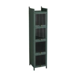 Four-tier Glass Door Cabinet With Featuring Five-tier Storage -Tahanbath green tahanbath pantry organizers z w757p241563 c3 1000