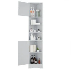 9.40 In. W X 14.60 In. D X 66.90 In. H Bathroom Storage Wall Cabinet In Grey -Tahanbath grey tahanbath bathroom wall cabinets z wf530911aae 31 1000