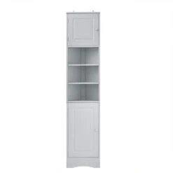 9.40 In. W X 14.60 In. D X 66.90 In. H Bathroom Storage Wall Cabinet In Grey -Tahanbath grey tahanbath bathroom wall cabinets z wf530911aae 76 1000
