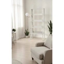 24 In. W X 13 In. D X 55 In. H Grey Wood Freestanding Linen Cabinet W/5-Shelves For Small Spaces In Grey -Tahanbath grey tahanbath linen cabinets ct xl 49526 4f 1000