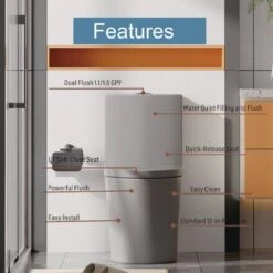 Dual Flush Single Flush: Other Elongated One Piece Toilet Grey -Tahanbath grey tahanbath one piece toilets k w2826p192008 4f 1000