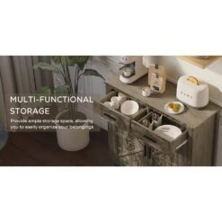 Modern Farmhouse-Style Kitchen Storage Cabinet In Grey: Ideal Coffee Bar With Storage For Multiple Rooms -Tahanbath grey tahanbath pantry organizers z w2386p207776 1f 1000