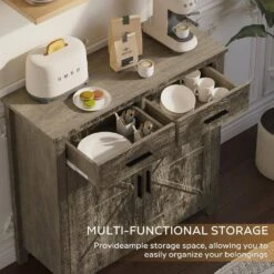 Modern Farmhouse-Style Kitchen Storage Cabinet In Grey: Ideal Coffee Bar With Storage For Multiple Rooms -Tahanbath grey tahanbath pantry organizers z w2386p207776 44 1000