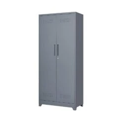 Must-Have Metal Storage Cabinets: Locking Door Cleaning Tool Cabinet For Kitchen, Office & More In Grey