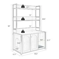 Grey Indoor Cat Cabinet ,Large Hidden Litter Box Enclosure With 2-Doors, Shelf And Scratch Pad 12 Grey Indoor Cat Cabinet ,Large Hidden Litter Box Enclosure With 2-Doors, Shelf And Scratch Pad -Tahanbath grey tahanbath pantry organizers z w578125522 44 1000