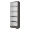 11.70 In. W X 24.70 In. D X 71.10 In. H Multi-Colored Wood Freestanding Linen Cabinet With 5-Shelves In Grey+White