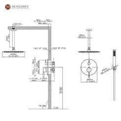 1-Spray 10 In. Ceiling Mount 1.8 GPM Dual Shower Head And Handheld Shower Head In Gun Black -Tahanbath gun black tahanbath dual shower heads z s133ac 10gb c3 1000