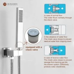 Chrome Three Function Pressure Balance Shower Set With 10 In Shower Head (Valve Included) -Tahanbath gun black tahanbath wall bar shower kits z ss008ac 10ch 1d 1000