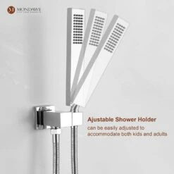 Chrome Three Function Pressure Balance Shower Set With 10 In Shower Head (Valve Included) -Tahanbath gun black tahanbath wall bar shower kits z ss008ac 10ch 66 1000