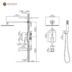 Chrome Three Function Pressure Balance Shower Set With 10 In Shower Head (Valve Included) -Tahanbath gun black tahanbath wall bar shower kits z ss008ac 10ch c3 1000