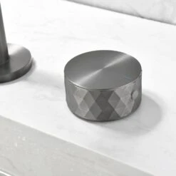 2 Handles 8 In. Widespread High Arc Bathroom Faucet With Hot/Cold Indicators In Gunmetal Gray 13 2 Handles 8 In. Widespread High Arc Bathroom Faucet With Hot/Cold Indicators In Gunmetal Gray -Tahanbath gunmetal gray widespread bathroom faucets q nk0934 1f 1000