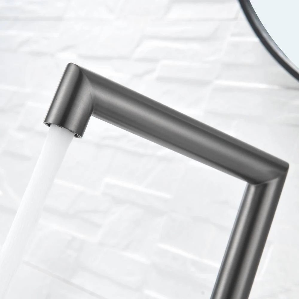 2 Handles 8 In. Widespread High Arc Bathroom Faucet With Hot/Cold Indicators In Gunmetal Gray 9 2 Handles 8 In. Widespread High Arc Bathroom Faucet With Hot/Cold Indicators In Gunmetal Gray - Image 9