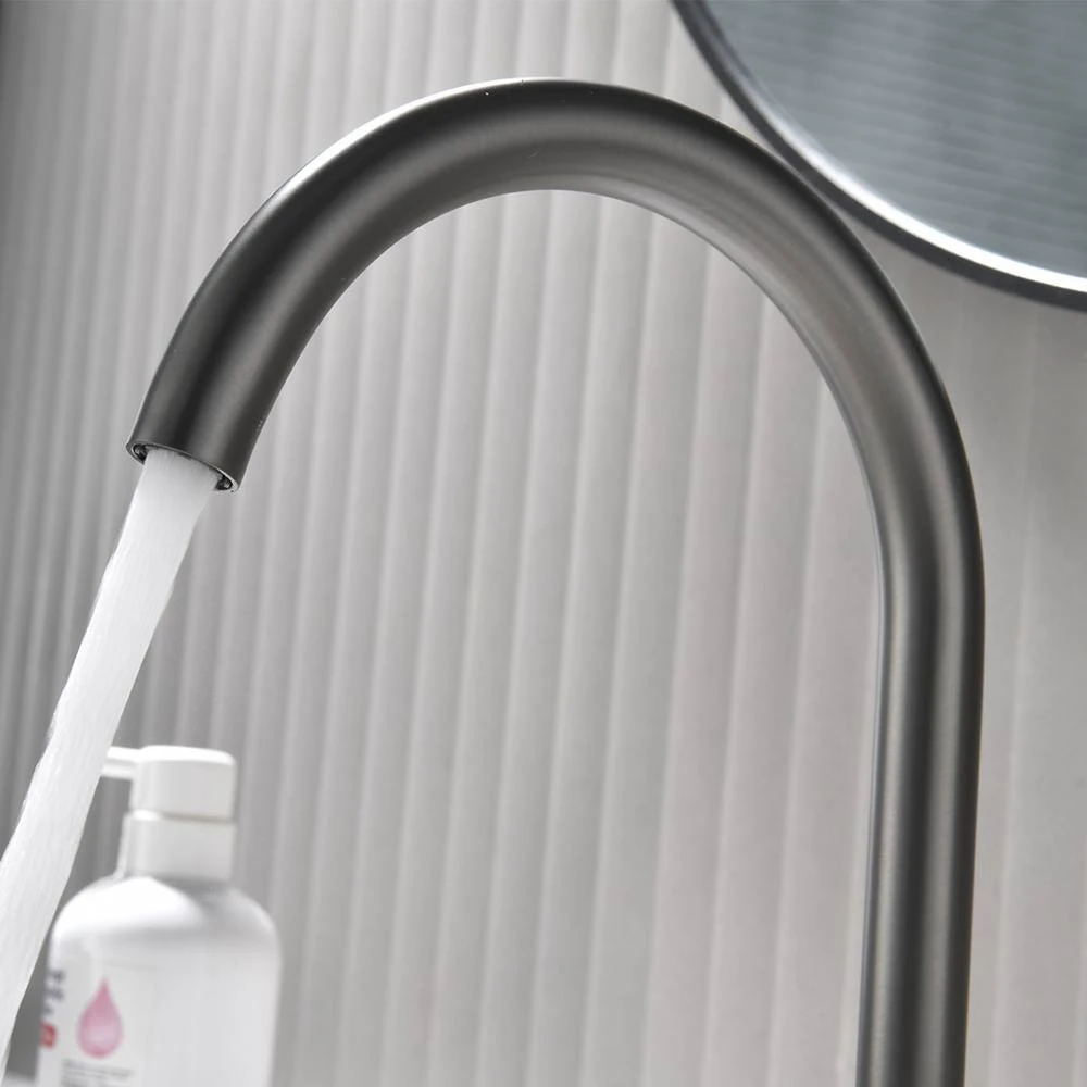 10 In. Widespread 3 Hole Bathroom Faucet Brass In Gunmetal Gray 6 10 In. Widespread 3 Hole Bathroom Faucet Brass In Gunmetal Gray - Image 6