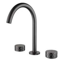 10 In. Widespread 3 Hole Bathroom Faucet Brass In Gunmetal Gray