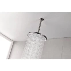 1-Spray Patterns With 10.2 In. 2.5 GPM In Ceiling Mount Fixed Shower Head In Gunmetal 11 1-Spray Patterns With 10.2 In. 2.5 GPM In Ceiling Mount Fixed Shower Head In Gunmetal -Tahanbath gunmetal tahanbath fixed shower heads z w1272 64790 1f 1000