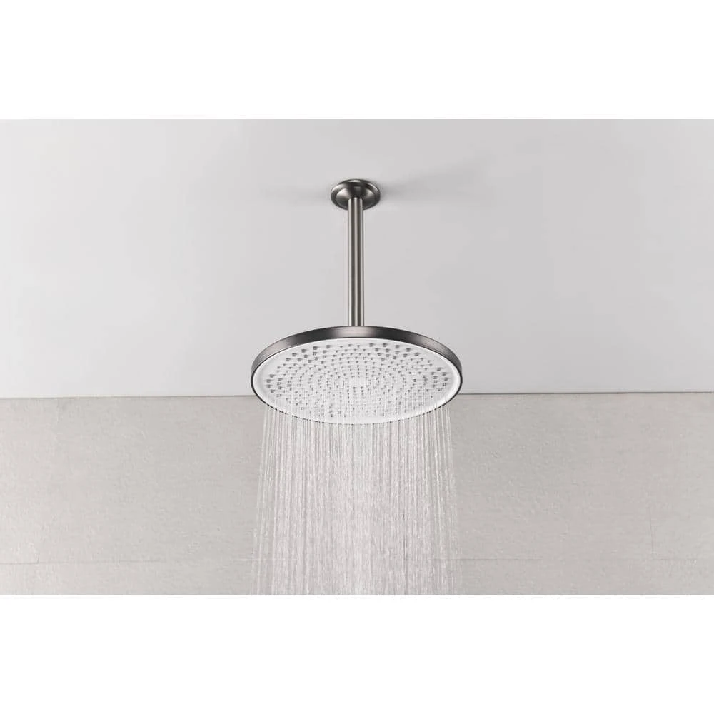 1-Spray Patterns With 10.2 In. 2.5 GPM In Ceiling Mount Fixed Shower Head In Gunmetal 3 1-Spray Patterns With 10.2 In. 2.5 GPM In Ceiling Mount Fixed Shower Head In Gunmetal - Image 3