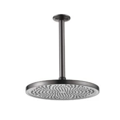 1-Spray Patterns With 10.2 In. 2.5 GPM In Ceiling Mount Fixed Shower Head In Gunmetal