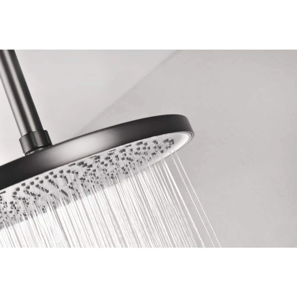 1-Spray Patterns With 10.2 In. 2.5 GPM In Ceiling Mount Fixed Shower Head In Gunmetal 2 1-Spray Patterns With 10.2 In. 2.5 GPM In Ceiling Mount Fixed Shower Head In Gunmetal - Image 2