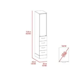 15.70 In. W X 15.70 In. D X 59.30 In. H Bathroom Storage Wall Cabinet In Light Gray -Tahanbath light gray tahanbath bathroom wall cabinets z b092122957 1f 1000