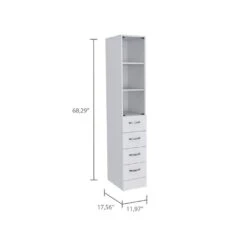 15.70 In. W X 15.70 In. D X 59.30 In. H Bathroom Storage Wall Cabinet In Light Gray -Tahanbath light gray tahanbath bathroom wall cabinets z b092122957 44 1000