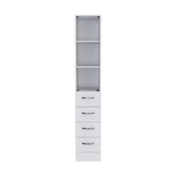 15.70 In. W X 15.70 In. D X 59.30 In. H Bathroom Storage Wall Cabinet In Light Gray