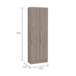 23.60 In. W X 11.80 In. D X 71.10 In. H Gray Particle Board Freestanding Linen Cabinet W/5-Shelves In Light Gray -Tahanbath light gray tahanbath linen cabinets ct xl p148832 44 1000