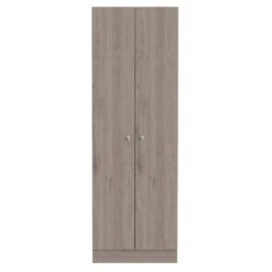 23.60 In. W X 11.80 In. D X 71.10 In. H Gray Particle Board Freestanding Linen Cabinet W/5-Shelves In Light Gray