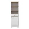 17.30 In. W X 13.80 In. D X 55.70 In. H Brown Particle Board Freestanding Linen Cabinet With Shelves In Multi-Colored